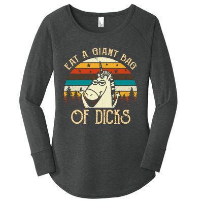 Eat A Giant Bag Of Dicks Unicorn Women's Perfect Tri Tunic Long Sleeve Shirt