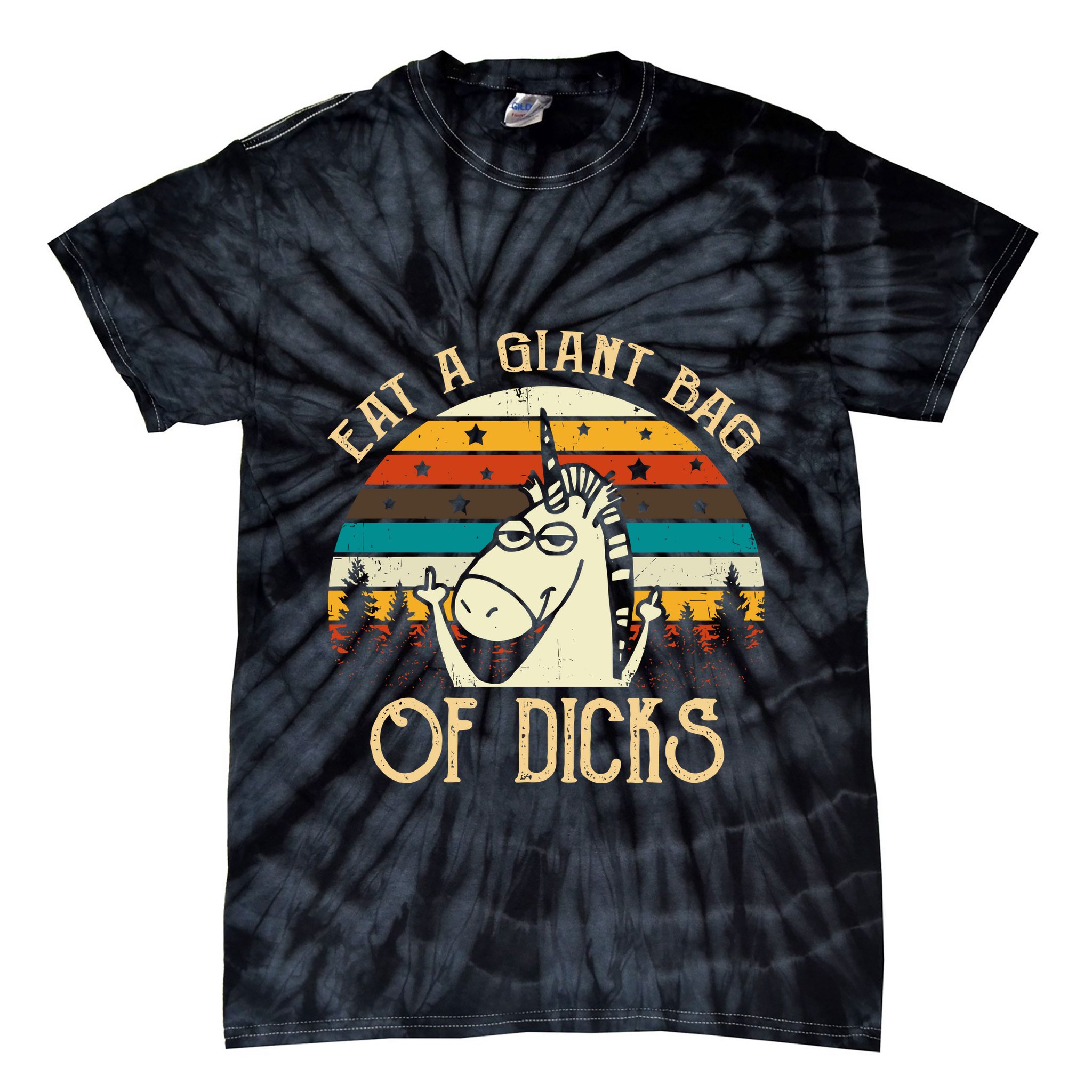 Eat A Giant Bag Of Dicks Unicorn Tie-Dye T-Shirt