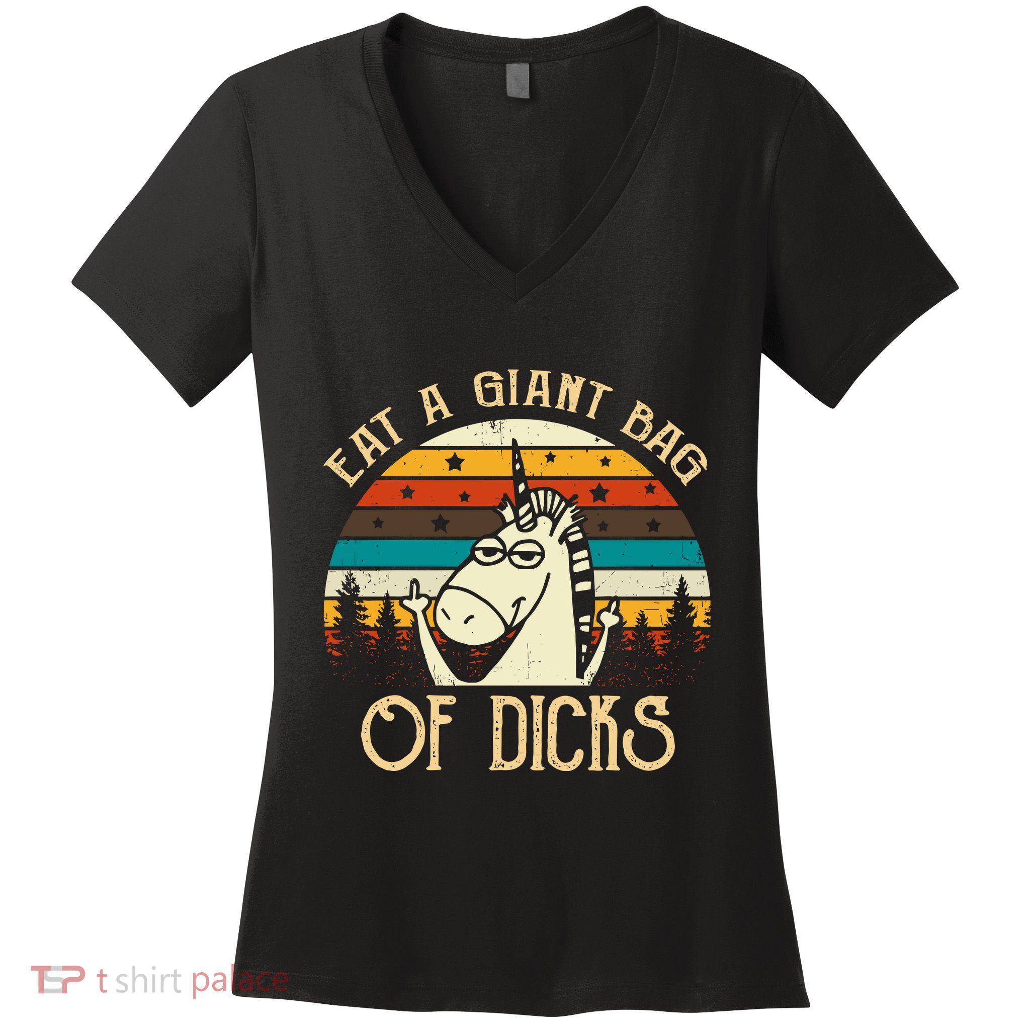 Eat A Giant Bag Of Dicks Unicorn Women's V-Neck T-Shirt