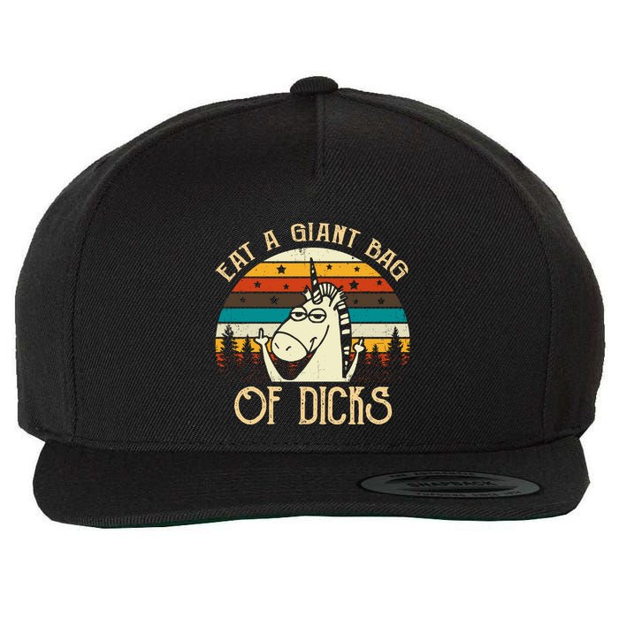 Eat A Giant Bag Of Dicks Unicorn Wool Snapback Cap