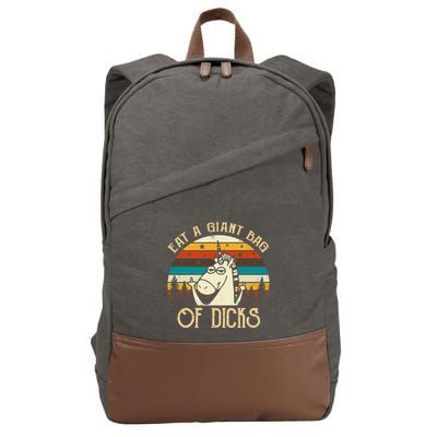 Eat A Giant Bag Of Dicks Unicorn Cotton Canvas Backpack