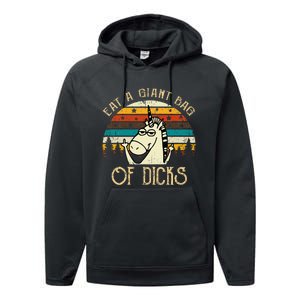 Eat A Giant Bag Of Dicks Unicorn Performance Fleece Hoodie