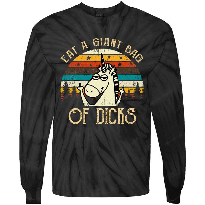 Eat A Giant Bag Of Dicks Unicorn Tie-Dye Long Sleeve Shirt