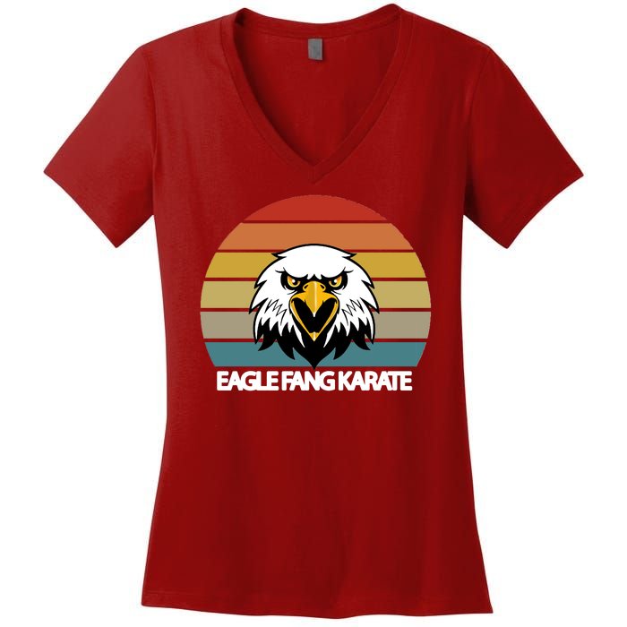 Eagle Fang Karate Retro Logo Women's V-Neck T-Shirt