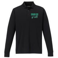 Eagles Y'all Performance Long Sleeve Polo