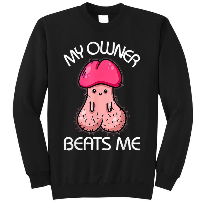 Embarrassing Adult Humor Inappropriate My Owner Beats Me Sweatshirt