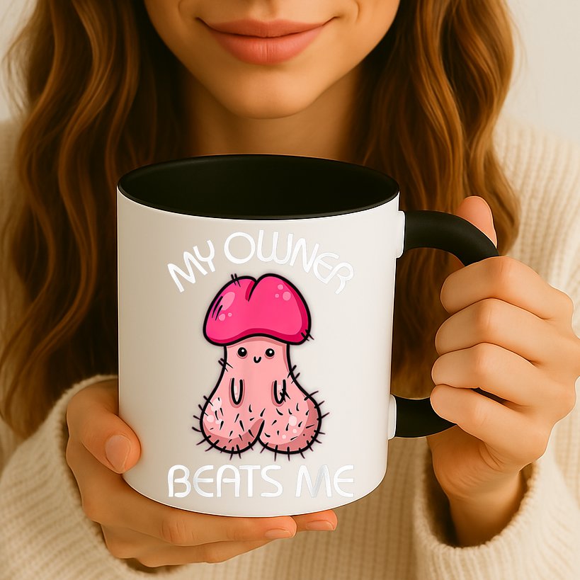 Embarrassing Adult Humor Inappropriate My Owner Beats Me Mug