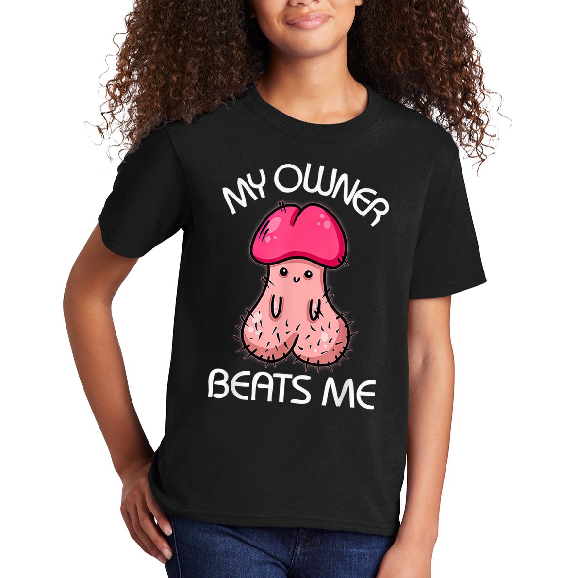 Embarrassing Adult Humor Inappropriate My Owner Beats Me Kids T-Shirt