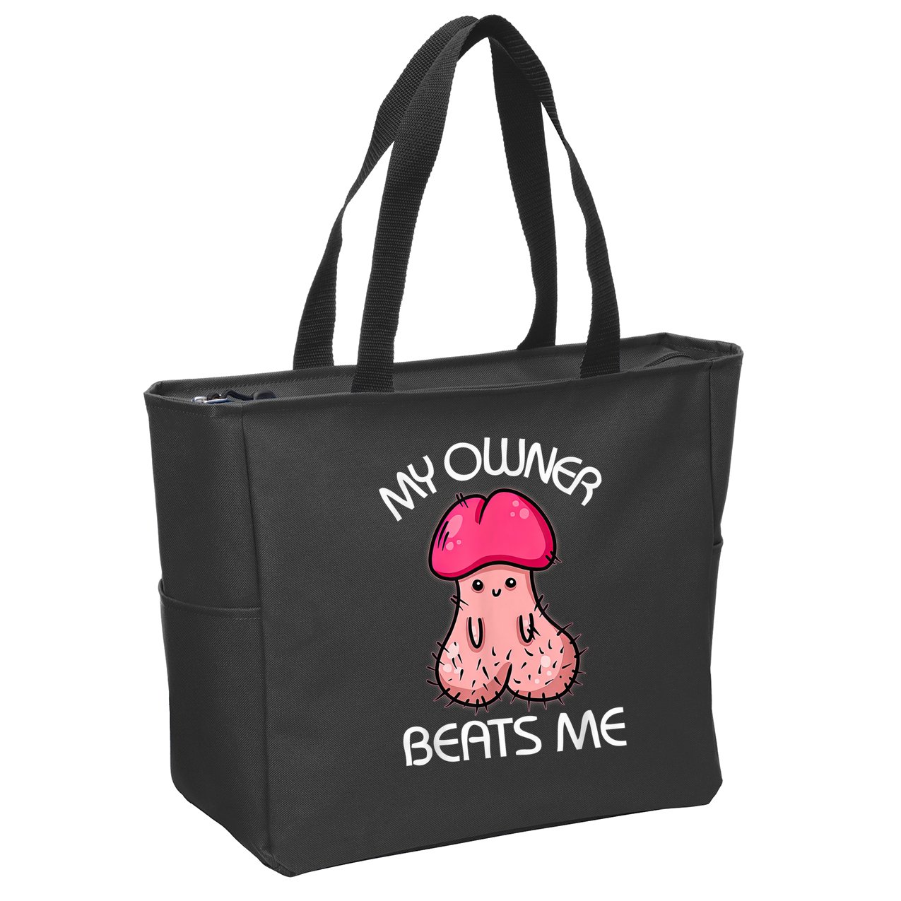 Embarrassing Adult Humor Inappropriate My Owner Beats Me Zip Tote Bag
