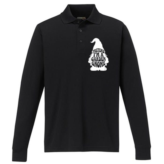 Easy Adult Halloween Costumes Pretend IM A Garden Gnome Performance Long Sleeve Polo