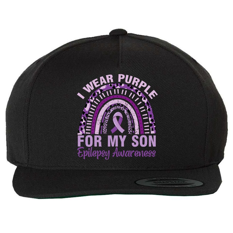 Epilepsy Awareness I Wear Purple For My Son Epilepsy  Wool Snapback Cap