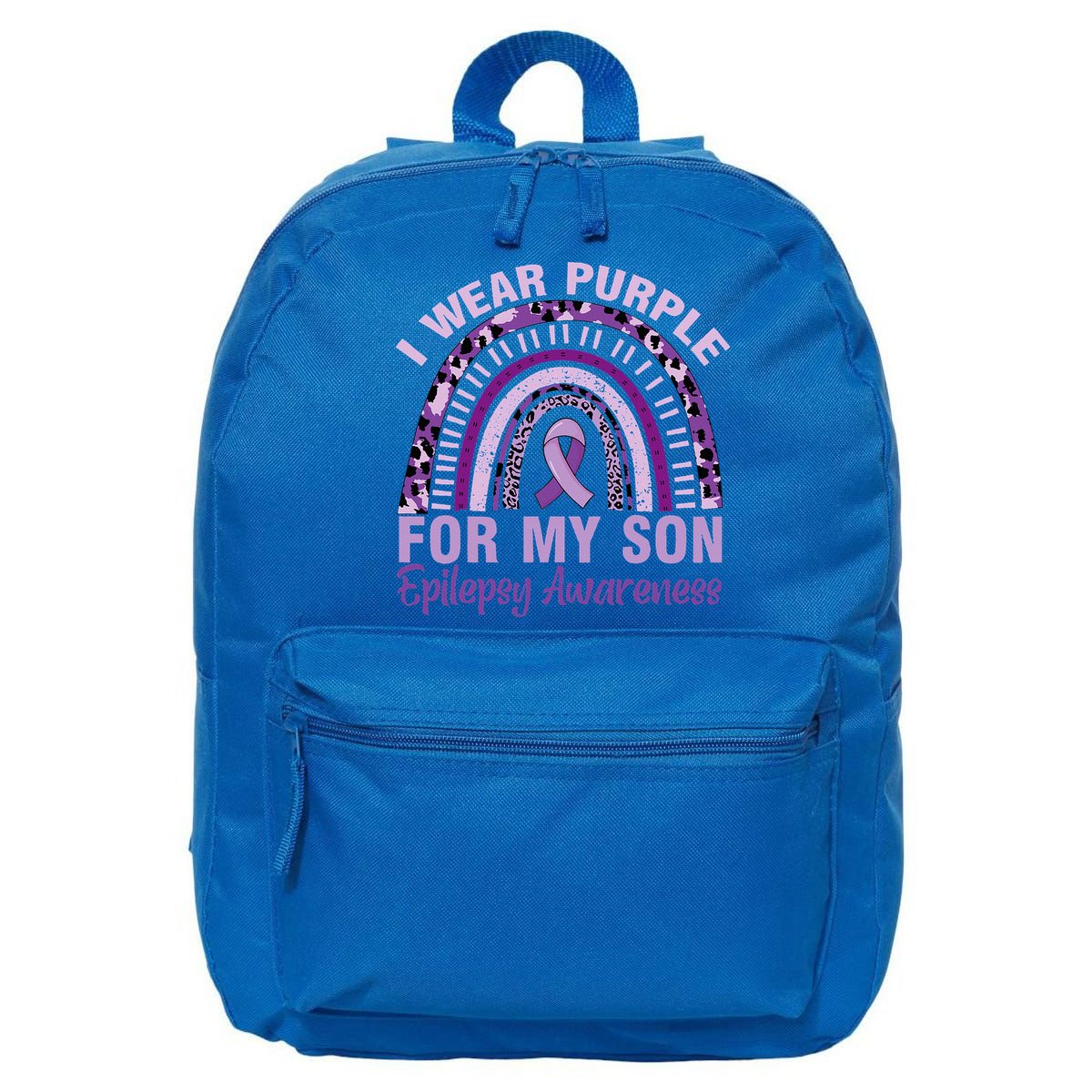 Epilepsy Awareness I Wear Purple For My Son Epilepsy  16 in Basic Backpack