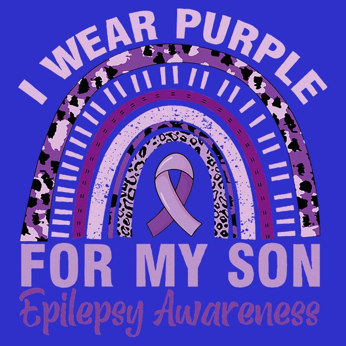 Epilepsy Awareness I Wear Purple For My Son Epilepsy  16 in Basic Backpack