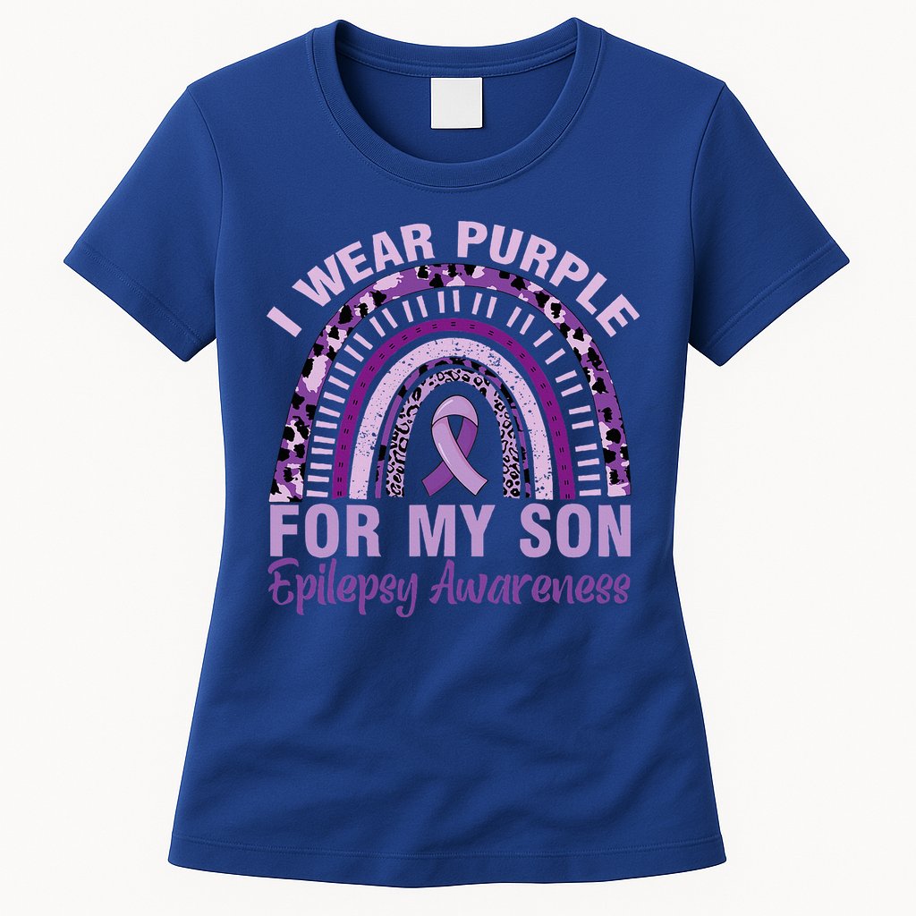 Epilepsy Awareness I Wear Purple For My Son Epilepsy  Womens T-Shirt