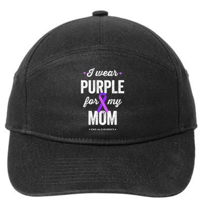 End Alz I Wear Purple For My Mom Alzheimers Awareness 7-Panel Snapback Hat