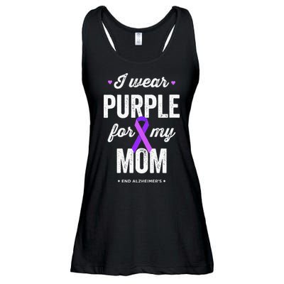 End Alz I Wear Purple For My Mom Alzheimers Awareness Ladies Essential Flowy Tank
