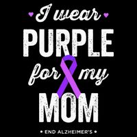 End Alz I Wear Purple For My Mom Alzheimers Awareness 16 in Basic Backpack