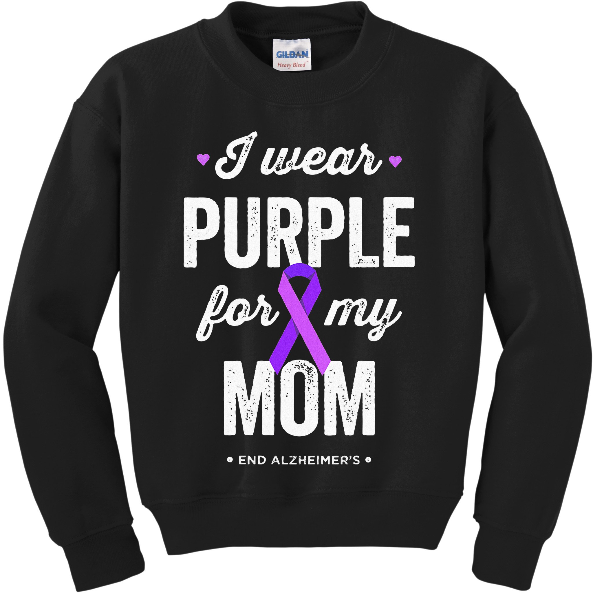 End Alz I Wear Purple For My Mom Alzheimers Awareness Kids Sweatshirt