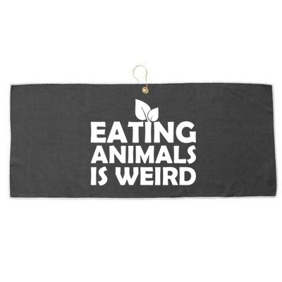 Eating Animals Is Weird Gift Vegan Vegetarian Support Large Microfiber Waffle Golf Towel