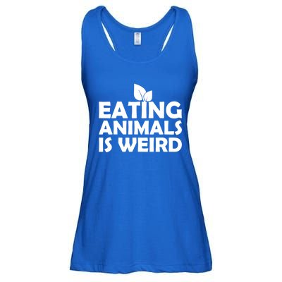 Eating Animals Is Weird Gift Vegan Vegetarian Support Ladies Essential Flowy Tank