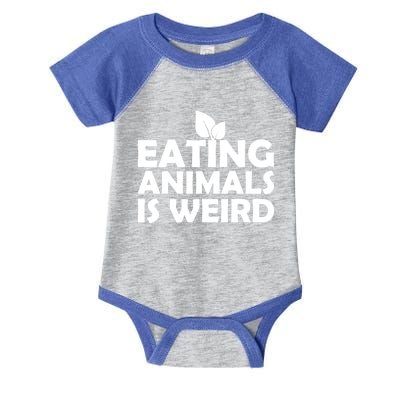 Eating Animals Is Weird Gift Vegan Vegetarian Support Infant Baby Jersey Bodysuit