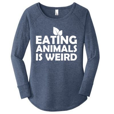 Eating Animals Is Weird Gift Vegan Vegetarian Support Women's Perfect Tri Tunic Long Sleeve Shirt