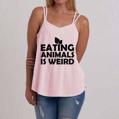 Eating Animals Is Weird Gift Vegan Vegetarian Support Women's Strappy Tank