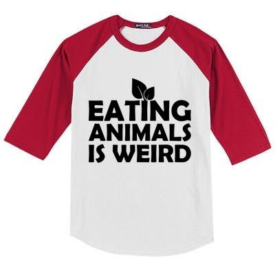 Eating Animals Is Weird Gift Vegan Vegetarian Support Kids Colorblock Raglan Jersey