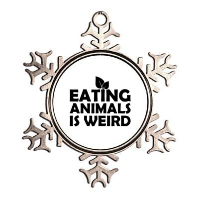 Eating Animals Is Weird Gift Vegan Vegetarian Support Metallic Star Ornament