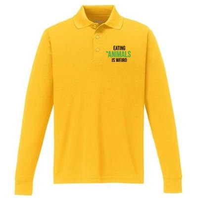 Eating Animals Is Weird Gift Performance Long Sleeve Polo