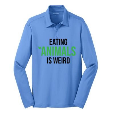 Eating Animals Is Weird Gift Silk Touch Performance Long Sleeve Polo