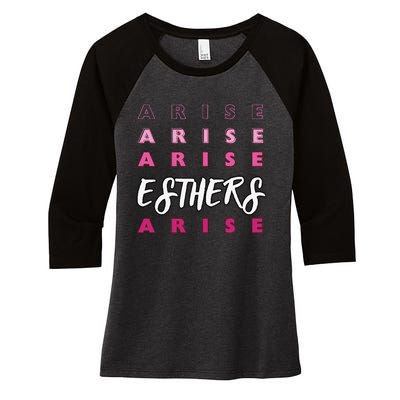 Esthers Arise If I Perish Song Lyrics Jesus Christ Christian Women's Tri-Blend 3/4-Sleeve Raglan Shirt