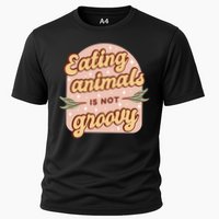 Eating Animals Is Not Groovy Vegan Life Cooling Performance Crew T-Shirt