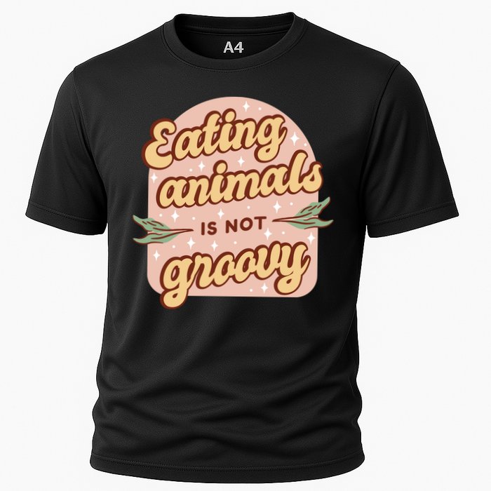 Eating Animals Is Not Groovy Vegan Life Cooling Performance Crew T-Shirt