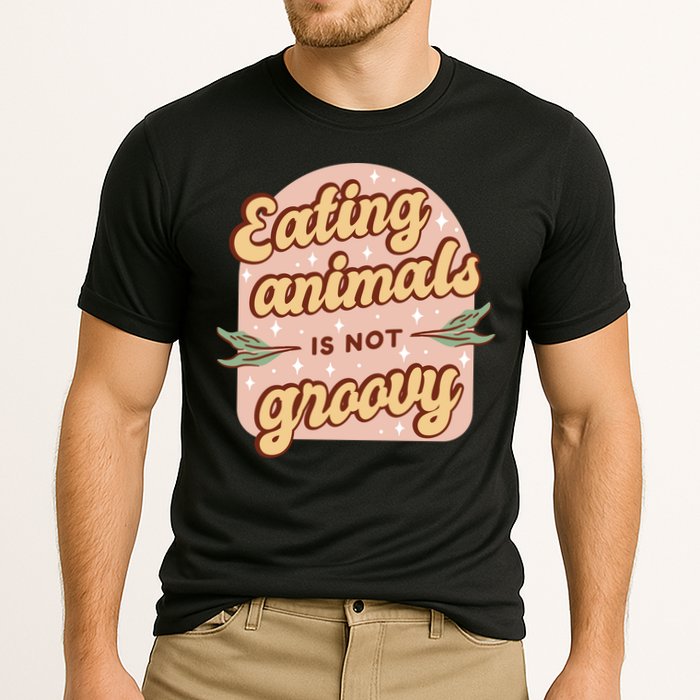 Eating Animals Is Not Groovy Vegan Life Cooling Performance Crew T-Shirt