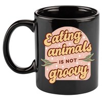 Eating Animals Is Not Groovy Vegan Life 11oz C Handle Ceramic Mug