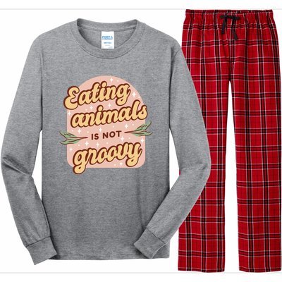 Eating Animals Is Not Groovy Vegan Life Long Sleeve Pajama Set