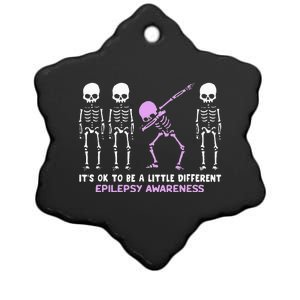 Epilepsy Awareness It's Ok To Be A Little Different Purple Ceramic Star Ornament