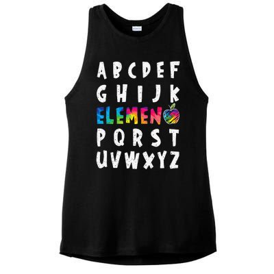 Elemeno Alphabet Kindergarten Preschool Teacher Funny Ladies PosiCharge Tri-Blend Wicking Tank