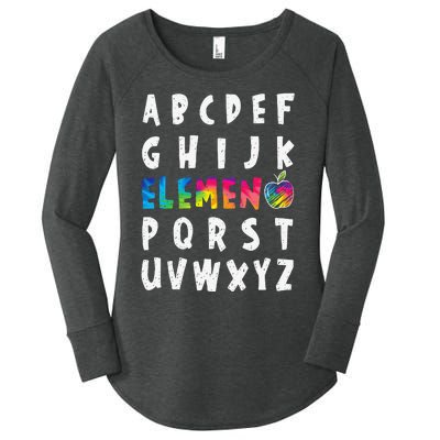 Elemeno Alphabet Kindergarten Preschool Teacher Funny Women's Perfect Tri Tunic Long Sleeve Shirt