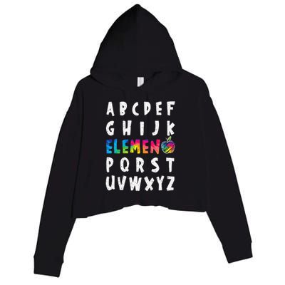 Elemeno Alphabet Kindergarten Preschool Teacher Funny Crop Fleece Hoodie