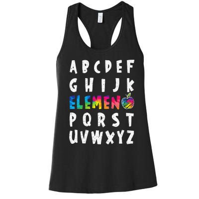 Elemeno Alphabet Kindergarten Preschool Teacher Funny Women's Racerback Tank