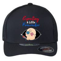 Expecting a Little Firecracker Pregnancy 4th of July Funny Flexfit Unipanel Trucker Cap