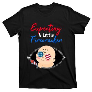 Expecting a Little Firecracker Pregnancy 4th of July Funny T-Shirt