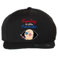 Expecting a Little Firecracker Pregnancy 4th of July Funny Wool Snapback Cap