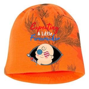 Expecting a Little Firecracker Pregnancy 4th of July Funny Kati - Camo Knit Beanie