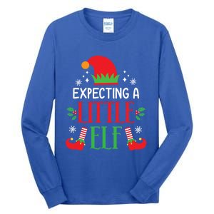 Expecting A Little Elf Cute Christmas Pregnancy Announcet Gift Tall Long Sleeve T-Shirt