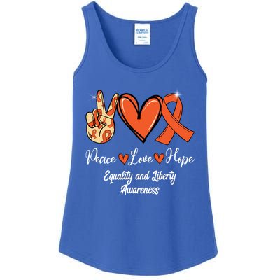 Equality And Liberty Awareness Peace Love Hope Orange Ribbon Gift Ladies Essential Tank