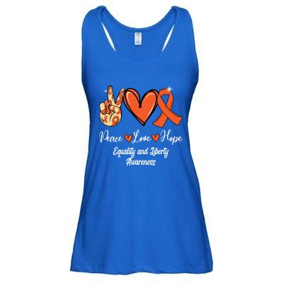 Equality And Liberty Awareness Peace Love Hope Orange Ribbon Gift Ladies Essential Flowy Tank