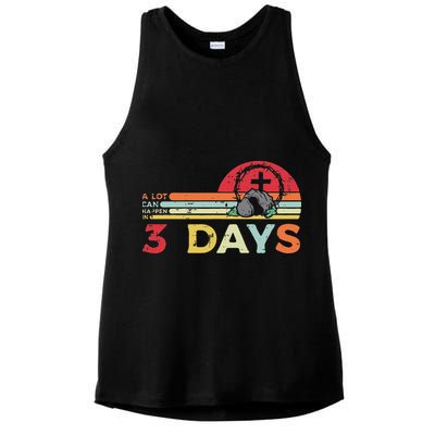 Easter A Lot Can Happen In 3 Days Religious Ladies PosiCharge Tri-Blend Wicking Tank